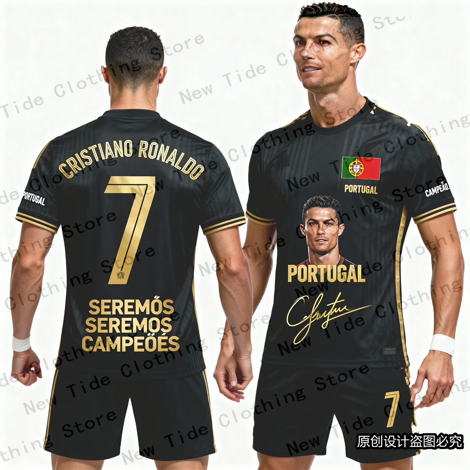 تصميم حصري 2026 جيرسي تي شيرت تذكارية لمحبي الرجال - إصدار محدود CR7 Football Fan Gear متوفر الآن 3