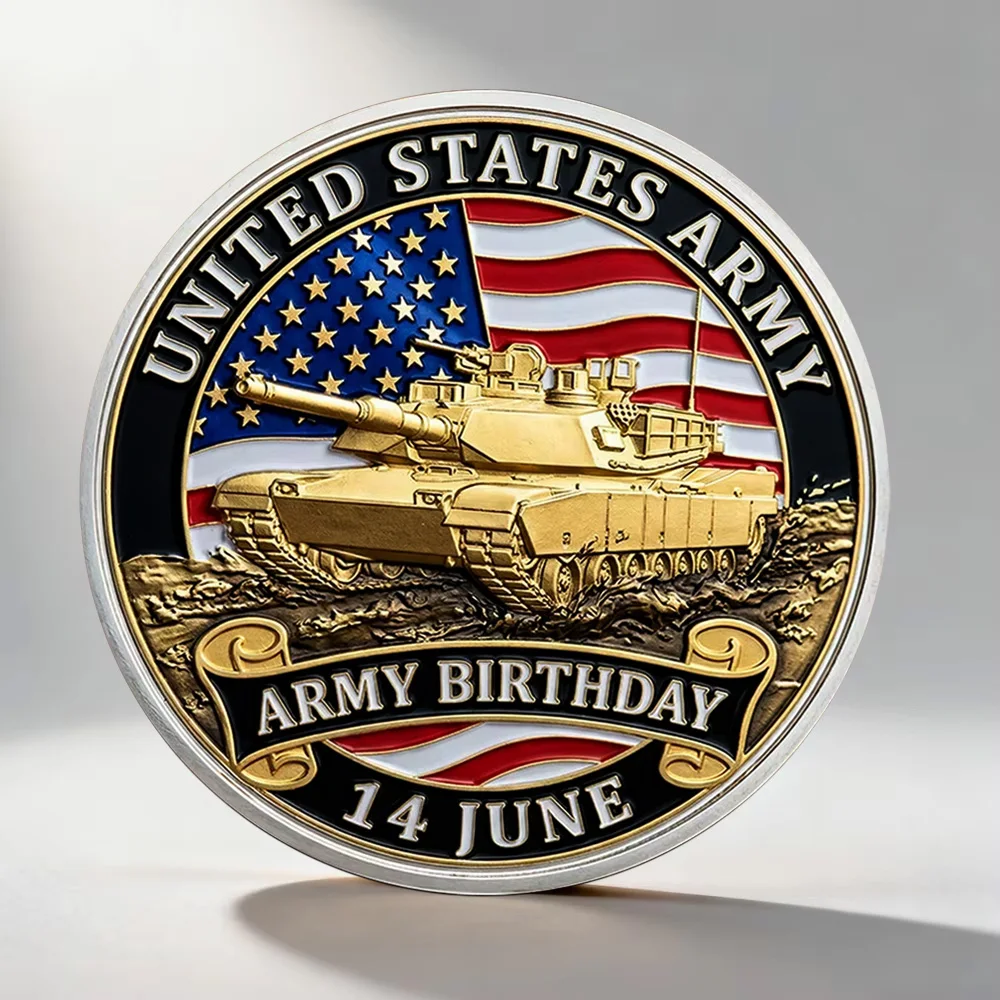 US Army Birthday Challenge Coin Tank Veteran Memorial Coin Army Strong Military Collectible Souvenir Gift