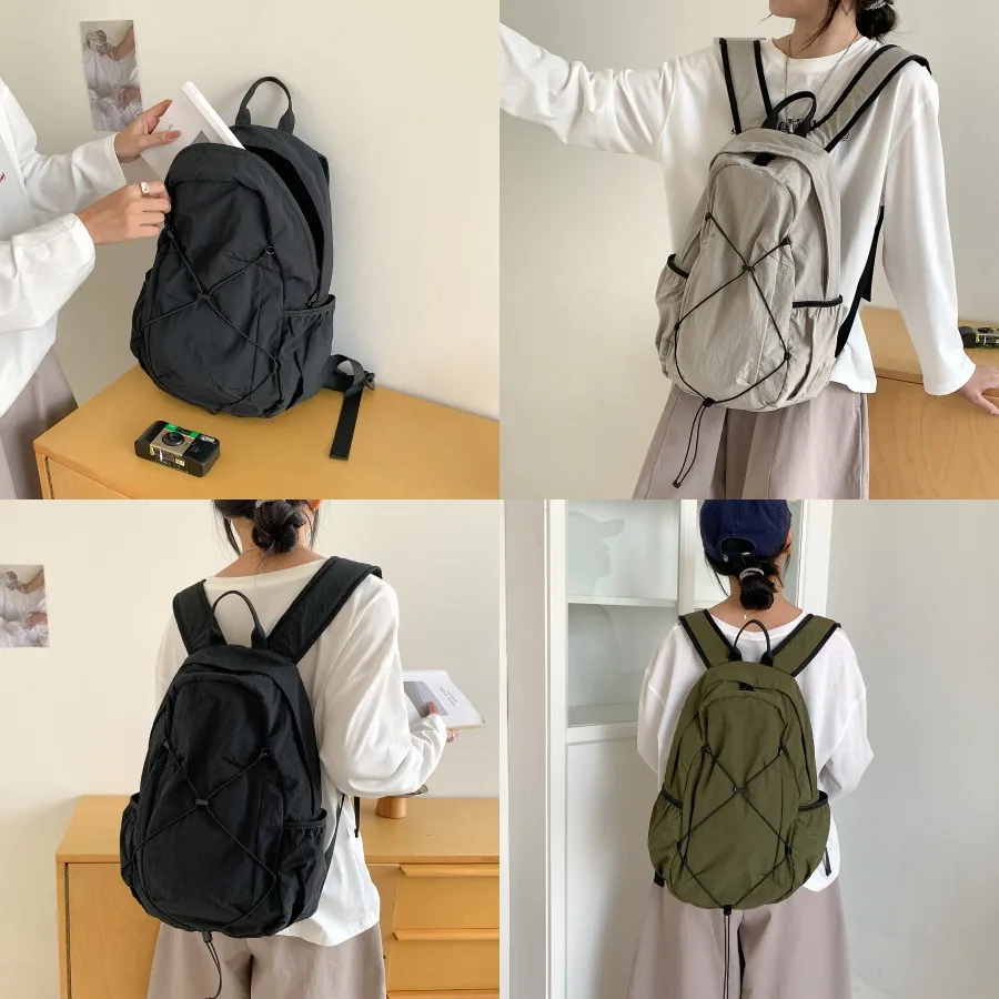 

【New style】Korean autumn backpack women's travel light outdoor travel casual backpack nylon large capacity schoolbag