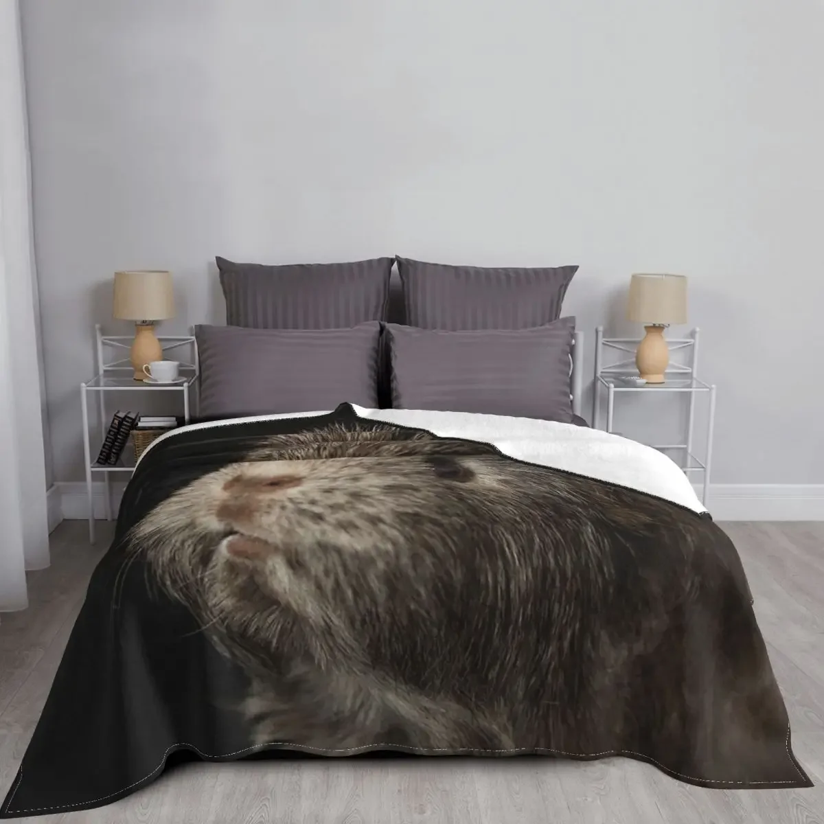 Guinea Pig Blanket Flannel Printed Animal Cute Multi-function Warm Throw Blankets for Home Travel Rug Piece