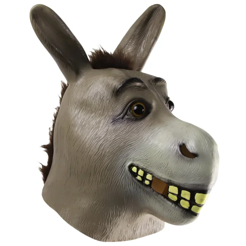 Animal Mask Shrek Donkey Novelty Funny Donkey Horse head Latex full head Cosplay Zoo Prop Party Festival Carnival costume