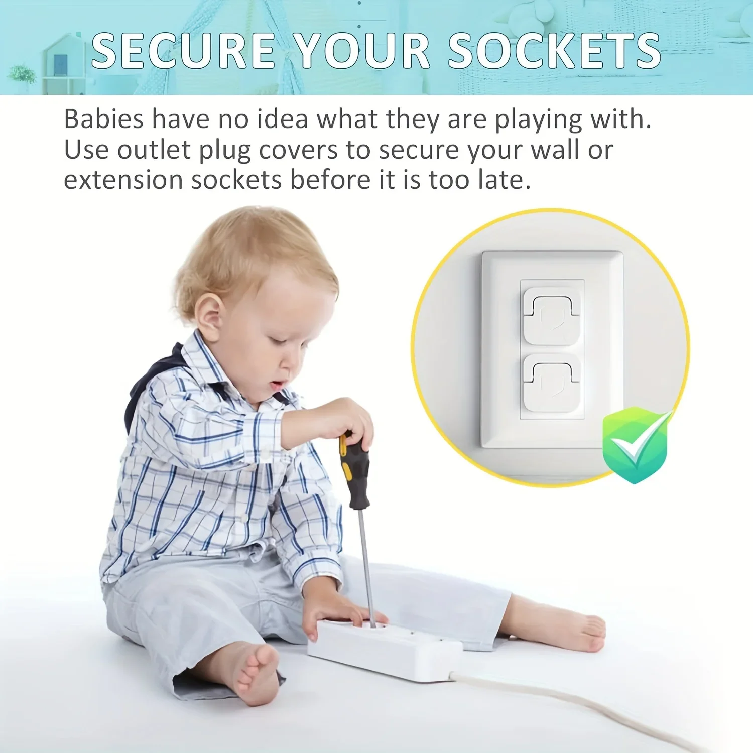 

30/60Pcs US Standard Outlet Covers Child Safety Electric Plug Protectors Baby Proofing Power Socket Shock Prevention