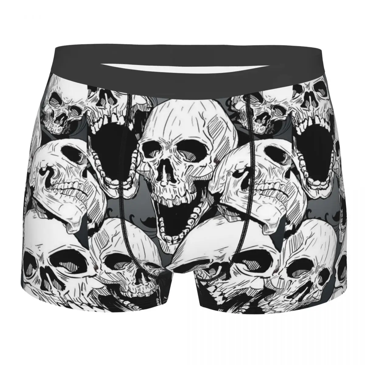 

Death Skull, готическое Мужское нижнее белье, боксеры, шорты, трусы, Humor, мягкие трусы для мужчин размера плюс