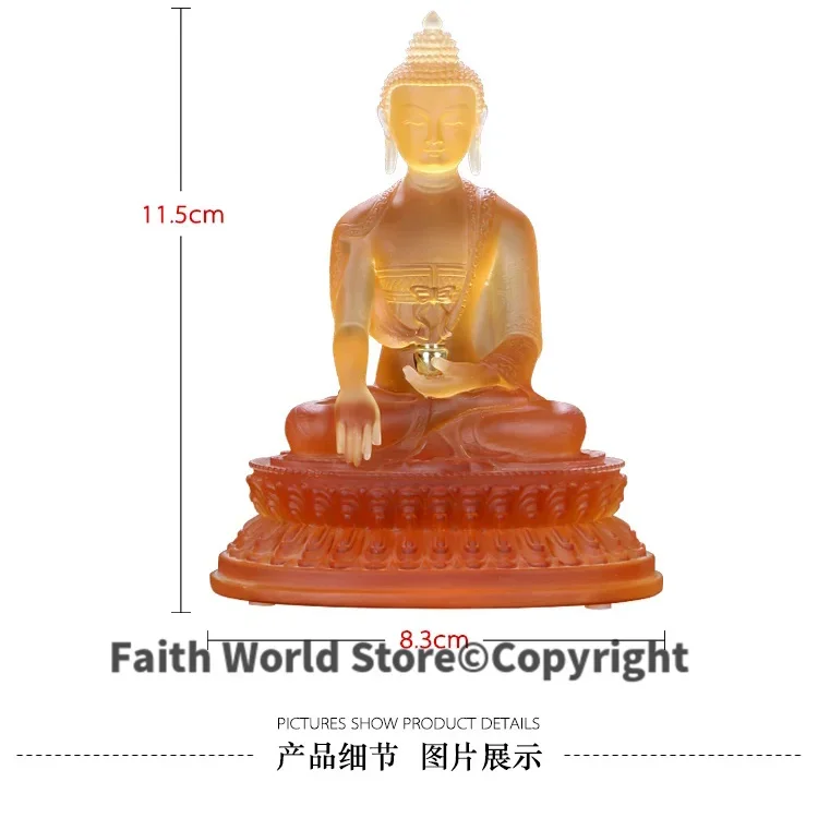 Wholesale figure Buddha HOME efficacious Talisman Protection # 7P Retro Tibetan Medicine Guru Buddha Colored Glaze Buddha statue