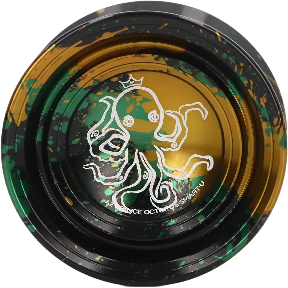 Aluminum Alloy Metal Yoyo Glove Included Finger Spin Unresponsive Yoyo Octopus Pattern Replacement Yoyo Aluminum Yoyo For Adults