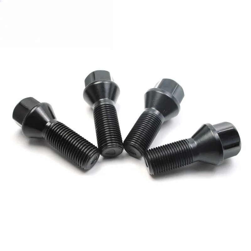 Solid Forged Wheel Bolt, Replacement Tire Screw Compatible with BM 3/5/7 Series X1 X3 X5 525 320 325  4 pieces shipped