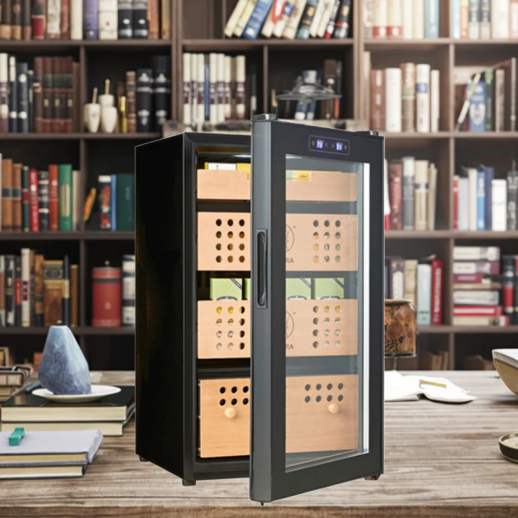 Constant Temperature and Humidity Small Display Cabinet Home Cigar Freezer Tobacco and Wine Cabinet