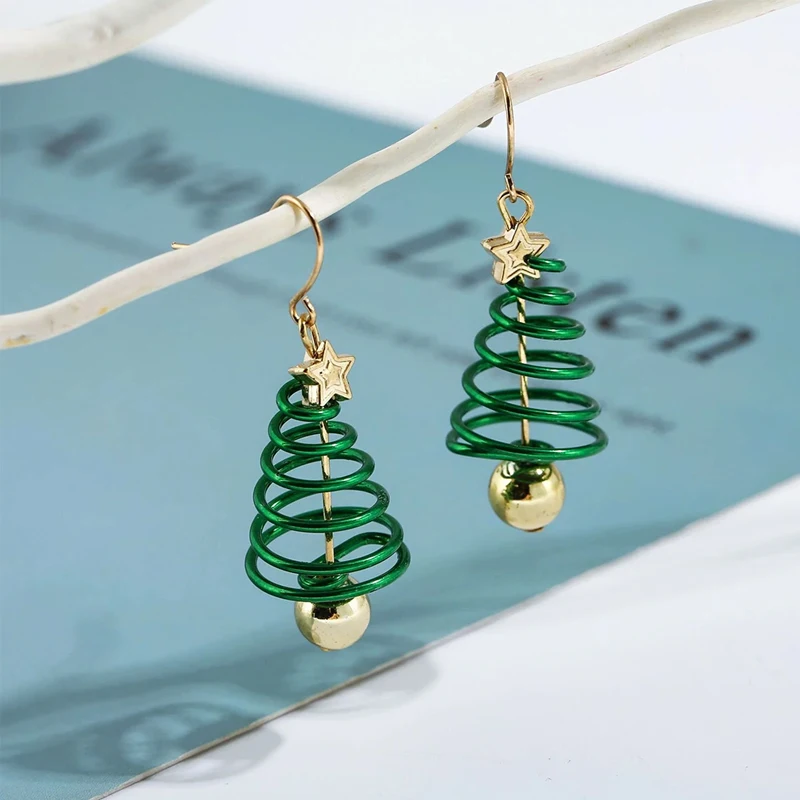 1 Pair Christmas Dangle Earrings Christmas Earrings Christmas Tree Earrings for Women Girls Xmas Part Gift