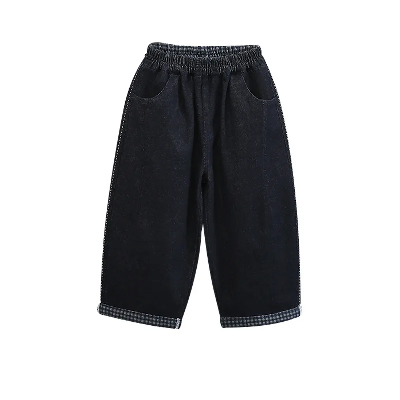 

Детские повседневные джинсовые джинсы с эластичной резинкой на талии, подходят для осеннего сезона, мягкие и удобные, идеально подходят для прогулок, детские джинсы для мальчиков от 2 до 11 лет