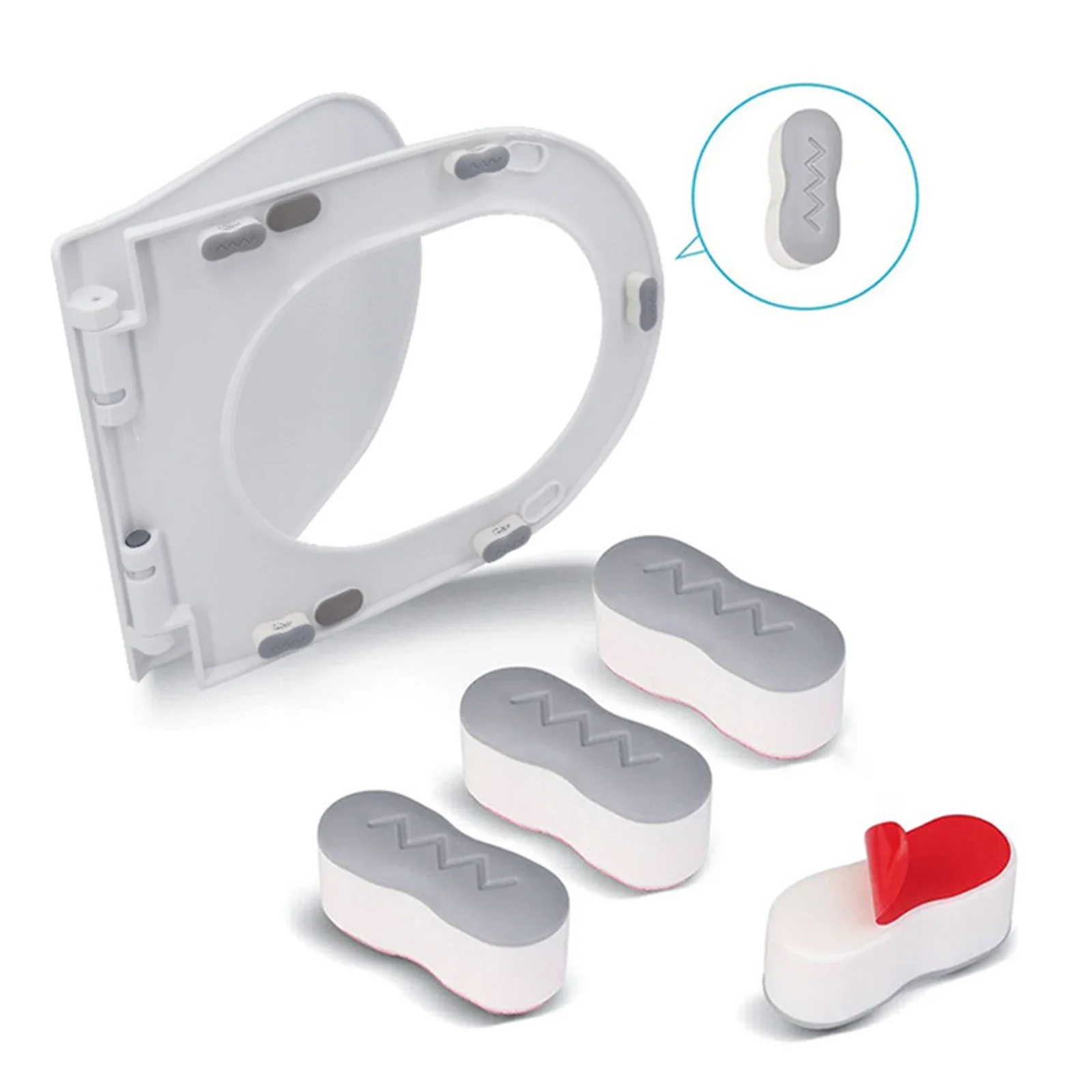 Self-adhesive Toilet Cover Heighten Spacer Toilet Lid Patch Gaskets Bidet Seats Buffering Protective Gasket Bathroom Products