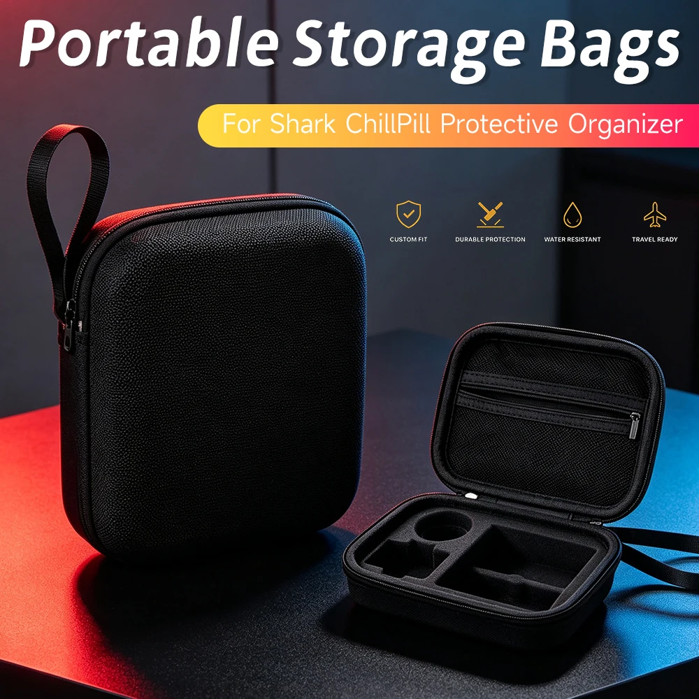 Portable Storage Bags For Shark ChillPill with Mesh Pocket Hard Shell Travel Cases Multi-Purpose Protective Padded Organizer