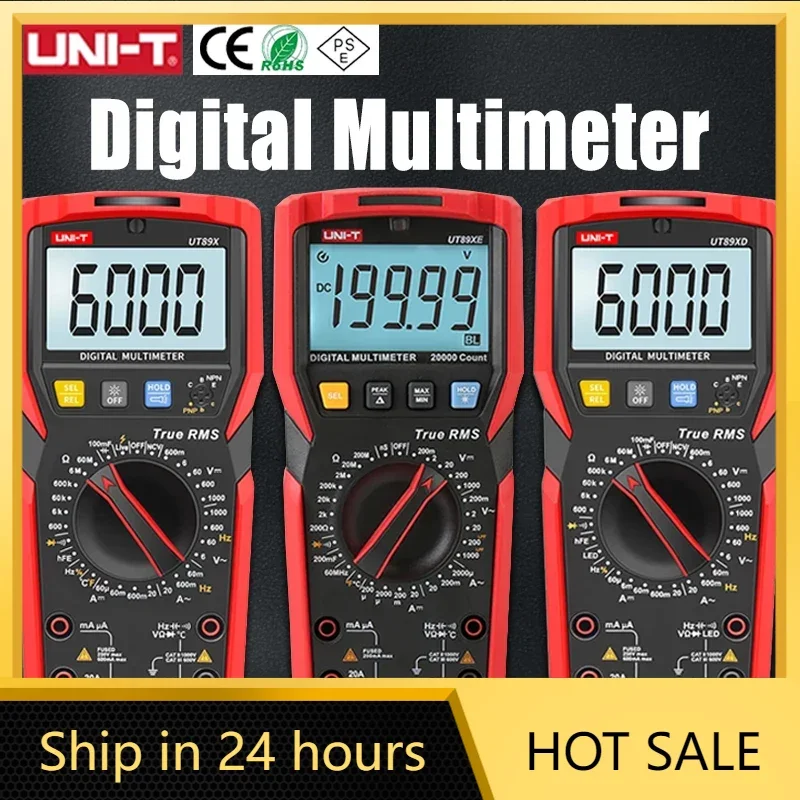 

UNI-T UT89X UT89XD UT89XE Professional Digital Multimeter True RMS NCV 20A Current AC DC Voltmeter Capacitance Resistance Tester