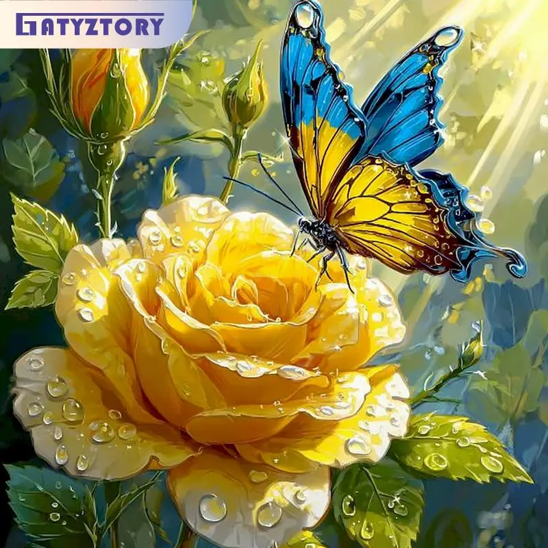 

GATYZTORY 5d Diamond Painting Adults Crafts Crafts Diy Kits For Beginners Flower Full Round/Square Interior Living Room Decor