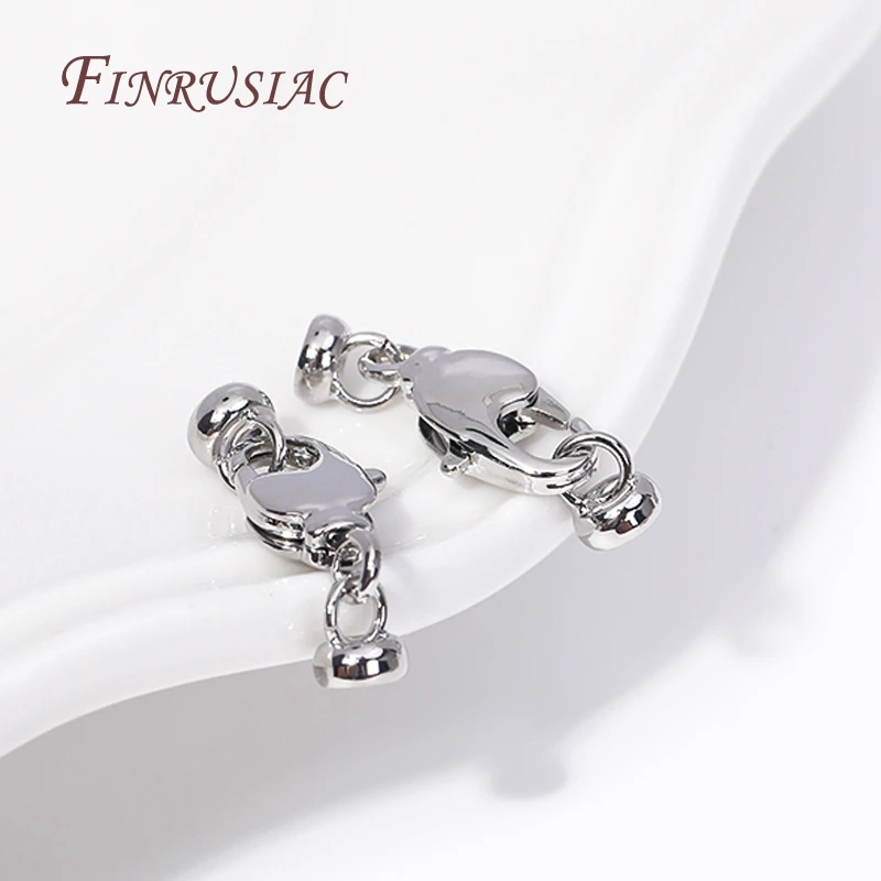 18K Gold Plated Brass Lobster Clasps For DIY Pearl Necklace Supplies Fashion Jewellery Connector Clasps End Caps Fastener Clasp
