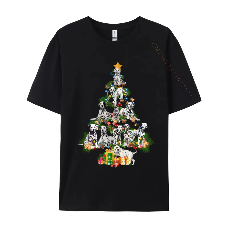 

Funny Dalmatian Dog Merry Christmas Tree Dalmatian Love Xmas T-Shirts Classic Black High Street Tops Tees Designer Cotton