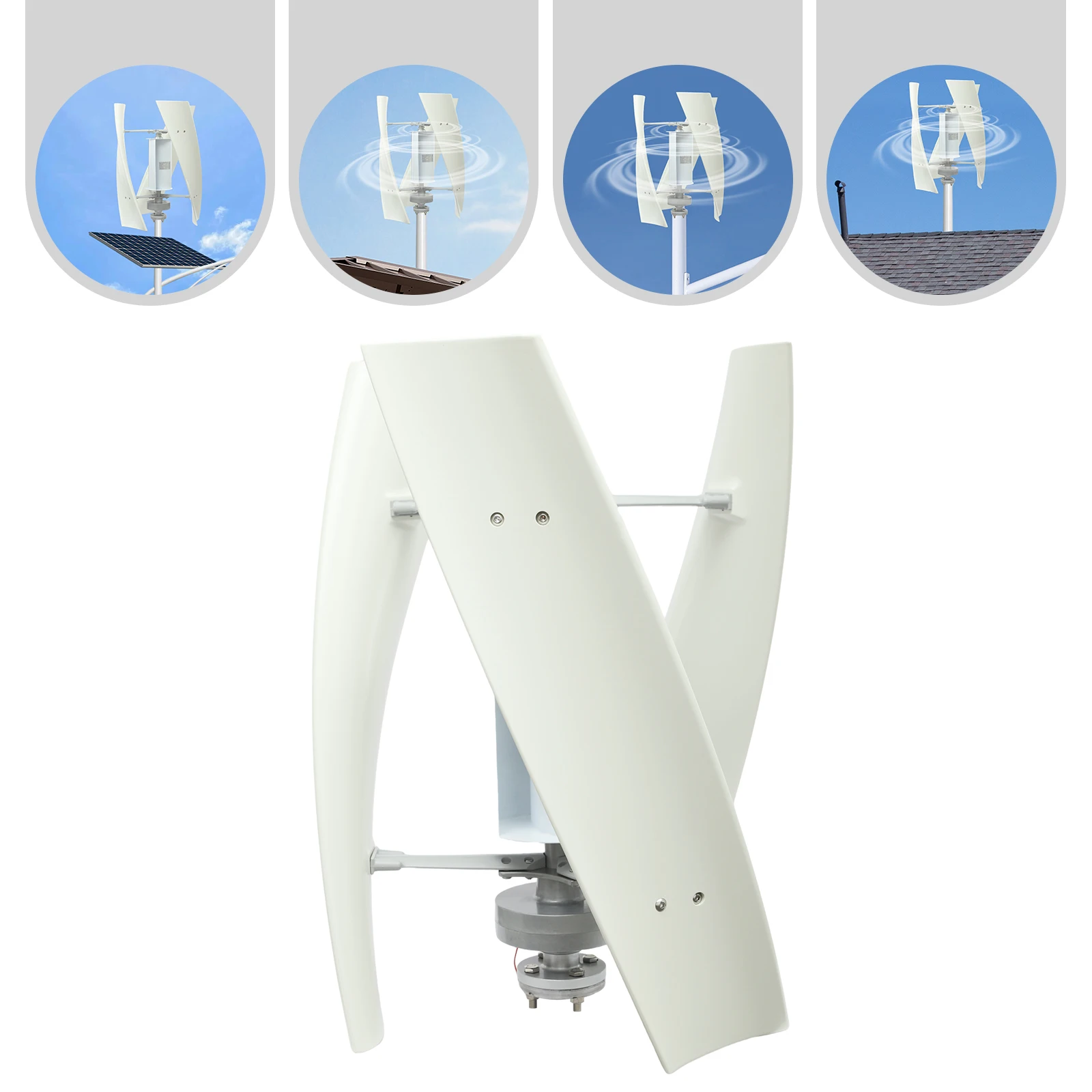 Wind Turbine 100W Vertical Axis Generator with Controller and 4 Blades Wind