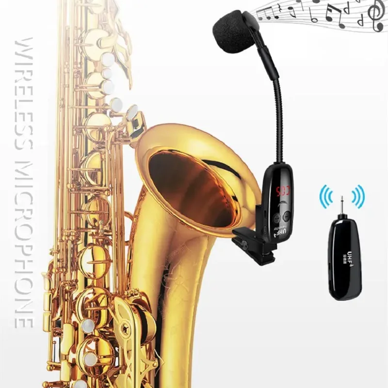 U12sks Saxophone UHF Musical Instrument Wireless Microphone Professional Stage Outdoor Performance Wireless Condenser Microphone