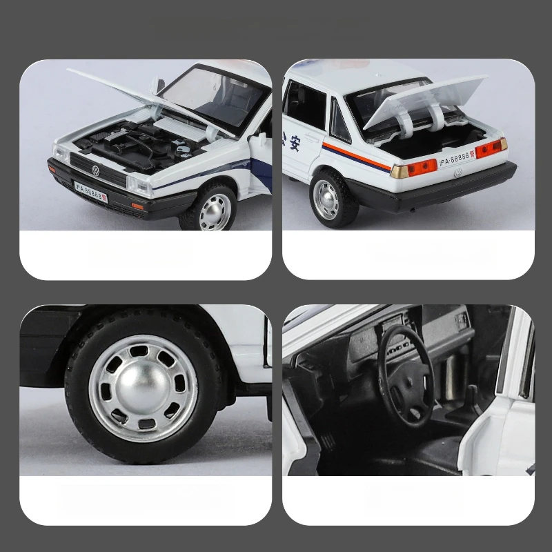 1:32 Santana Polizeiauto Hohe Simulation Diecast Auto Metalllegierung Modellauto Kinderspielzeug Sammlung Geschenke
