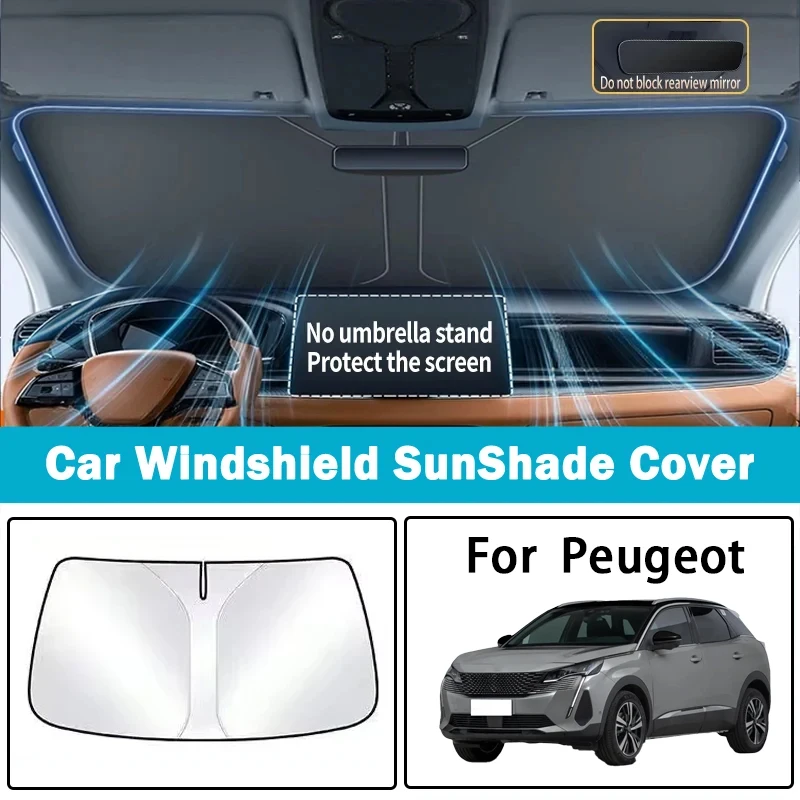 Parasol para coche Peugeot 308, 2008, 3008, 408, 301, parasol delantero, aislamiento térmico, parasol