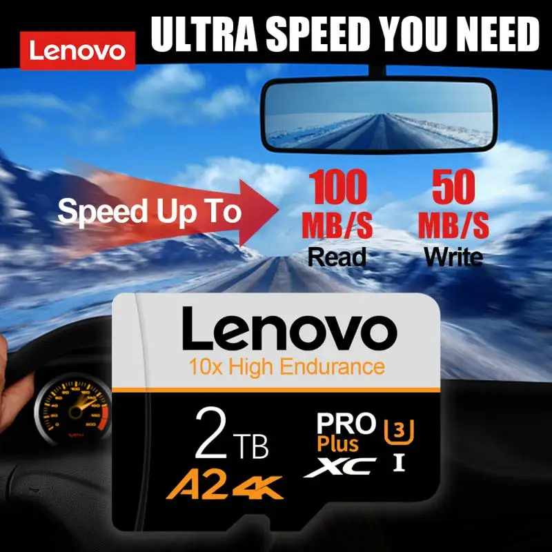 Lenovo Micro TF SD Card 2TB 1TB SD Card 512GB Class10 High Speed Meomory Card 128GB Driving Recorder Cameracartão De Memória