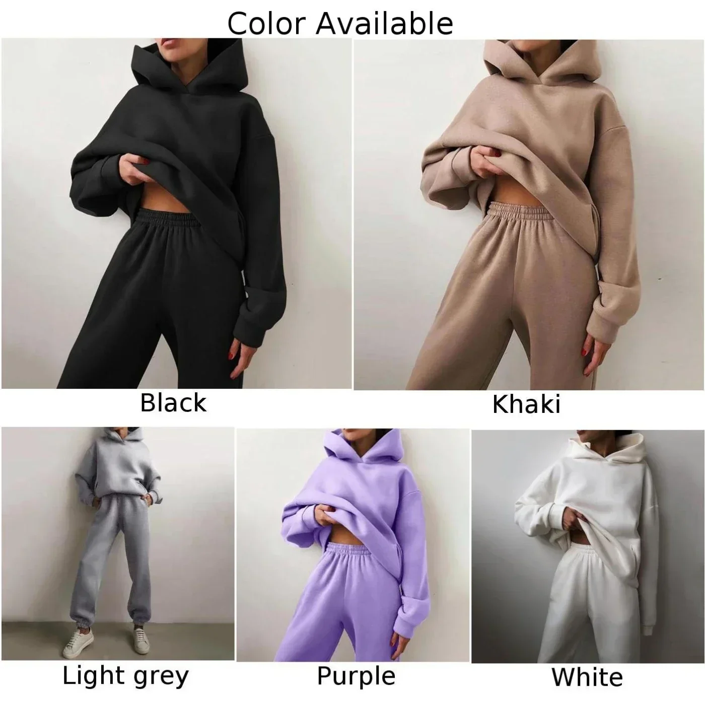 Suits 2 Piece Sets Daily Home Autumn Casual Hoodies Top Tracksuit Warm Women Outer Jacket Outfits Sweatpants New