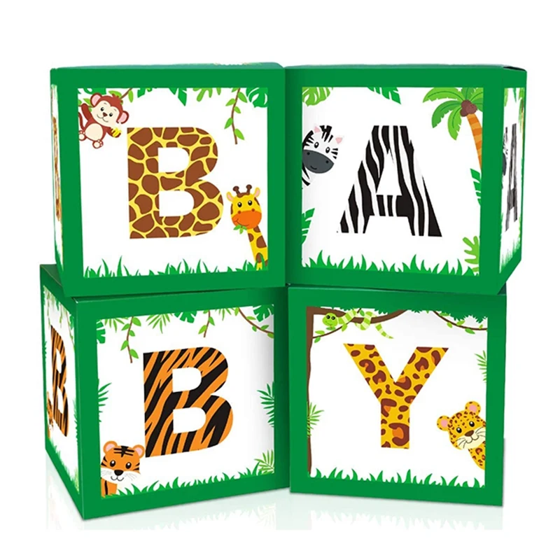 

Decorations Safari Jungle Animals Balloon Box For Gender Reveal Party Supplies Birthday Party Blocks Decorations