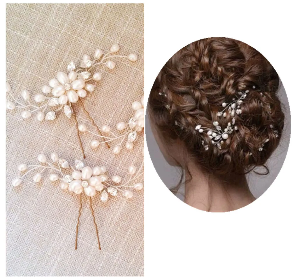 

2 Pcs Bridal Hairpin Rhinestone Wedding Beads Spiral Pins Crystal Elegant Accessories Hair Tools for Women Ladies Girls