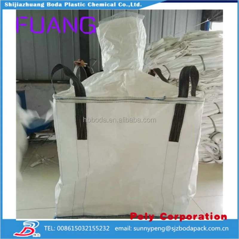 Custom  pp jumbo bag big sack ton bag FIBC for sand building material chemical fertilizer rice sugar