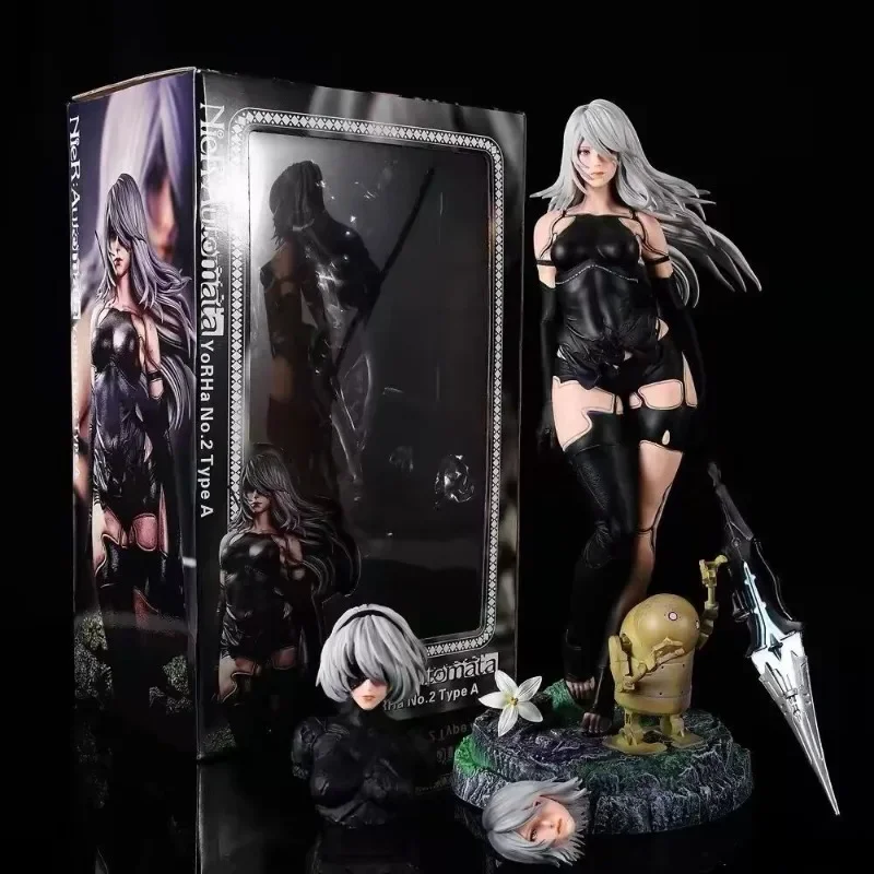 

50cm Play Arts Kai NieR:Automata 2 Type B 2B Action Figure Sexy Deluxe Edition Ornaments Collection Desktop Display Gift Toys