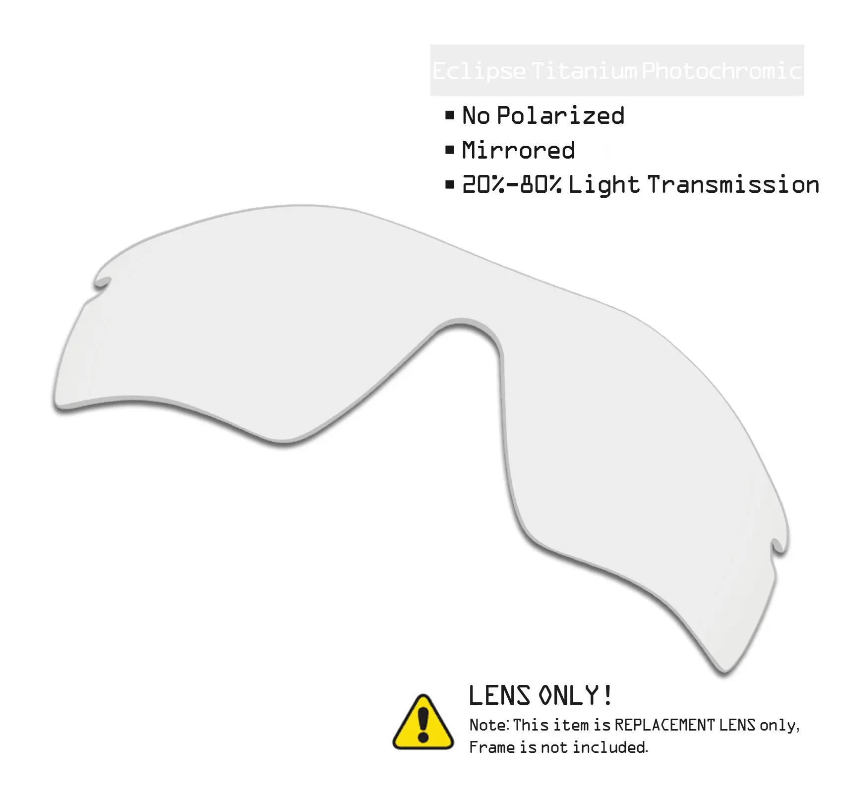 SmartVLT Sunglasses Replacement Lenses for Oakley Radar Path - Eclipse Titanium Photochromic