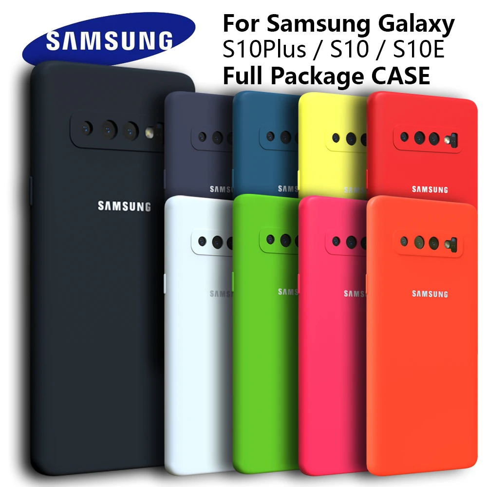 For S10 Case Original Samsung Galaxy S10 Plus S10e Silky Silicone Cover High Quality Soft-Touch Back Protective Galaxy S10+