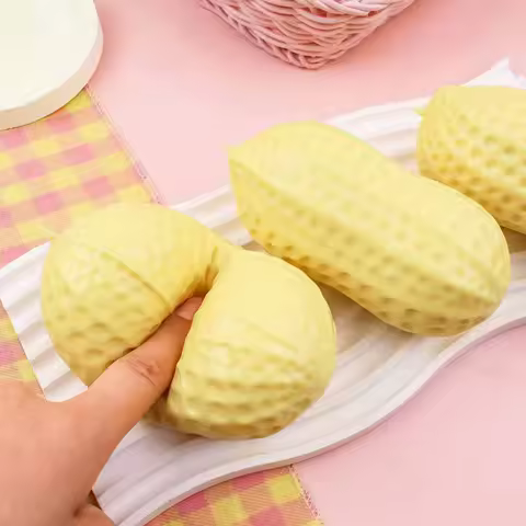 Peanut Squishy Butter Decompress Ornament Soft Cheese Simulation Chocolate Gifts Funny Fidget Gifts Desktop Accessories