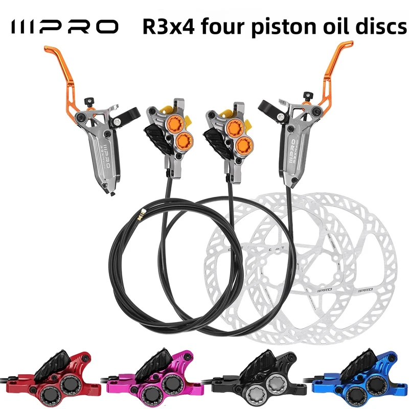 

IIIPRO R3X4 Ultralight 4-Piston Hydraulic Disc Brake High-Heat Dissipation for MTB/AM/DH & Road Bikes 880/1700mm Bike Parts