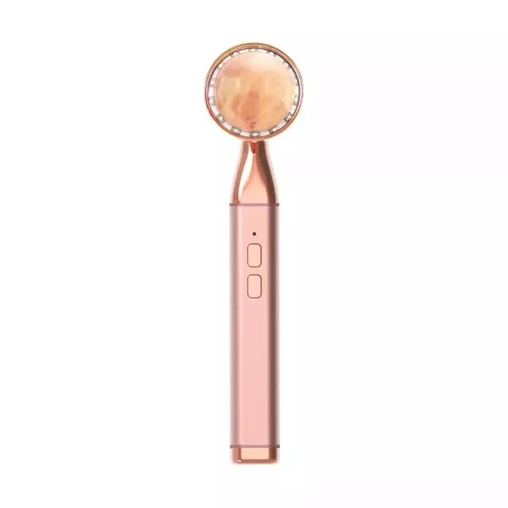 LED Vibrating Beauty Wand Face Massager Electric Vibrating Rose Quartz Facial Roller Face Lifting Body Face Gua Sha Jade Roller