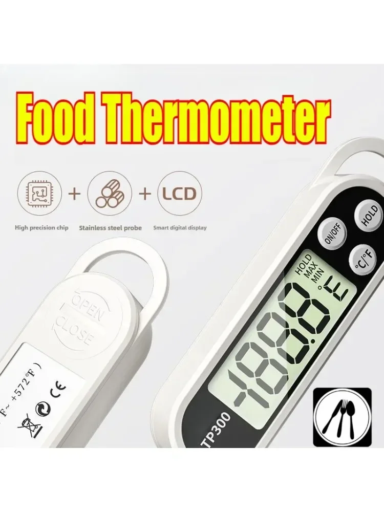 Termometr spożywczy z sondą, elektroniczny termometr kuchenny cyfrowy do mięsa, mleka, gotowania, grilla, narzędzie do pomiaru temperatury TP300 — zdjęcie 2