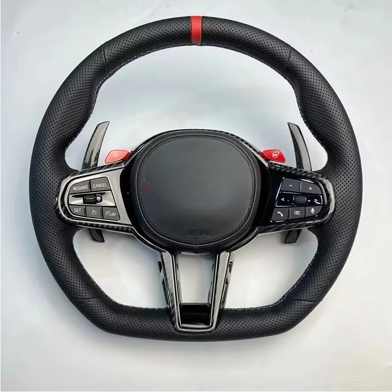

M4 Performance Sport Steering Wheel for F10 F30 F20 F32 F80 M3 X1 E84 X5 F15 Carbon Fiber Semi-Perforated Leather Steering Wheel