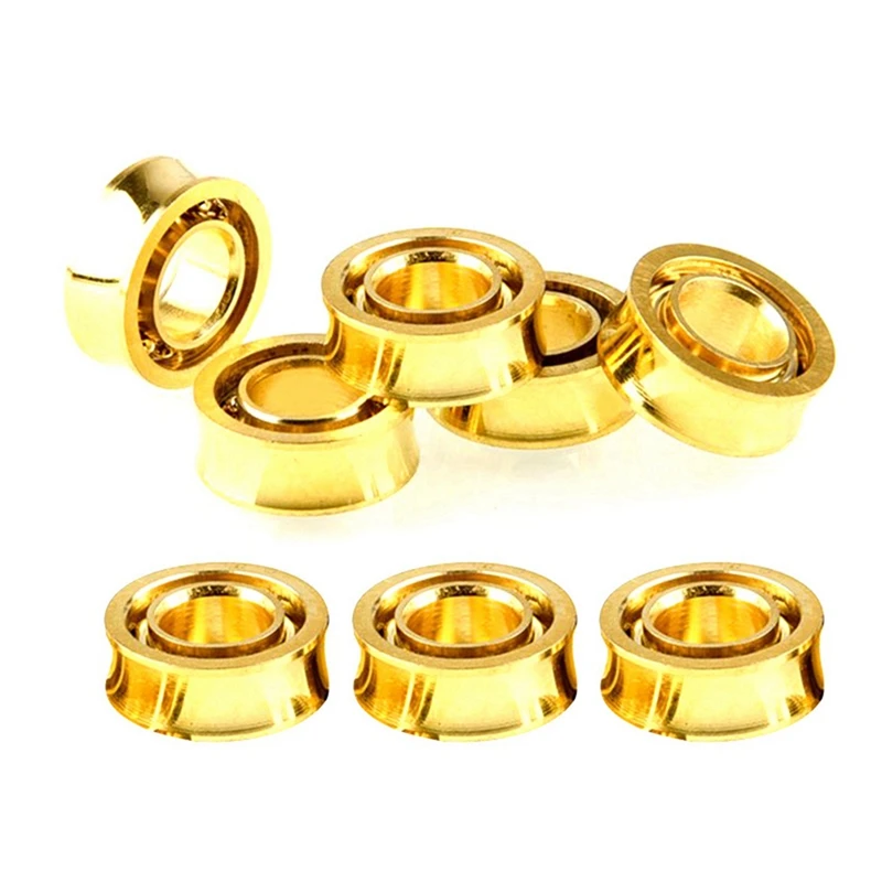 16 Pcs Steel Gold-Plated R188 KK Bearing Speed Responsive Bearings R188 U Groove For Yoyos Models image 2