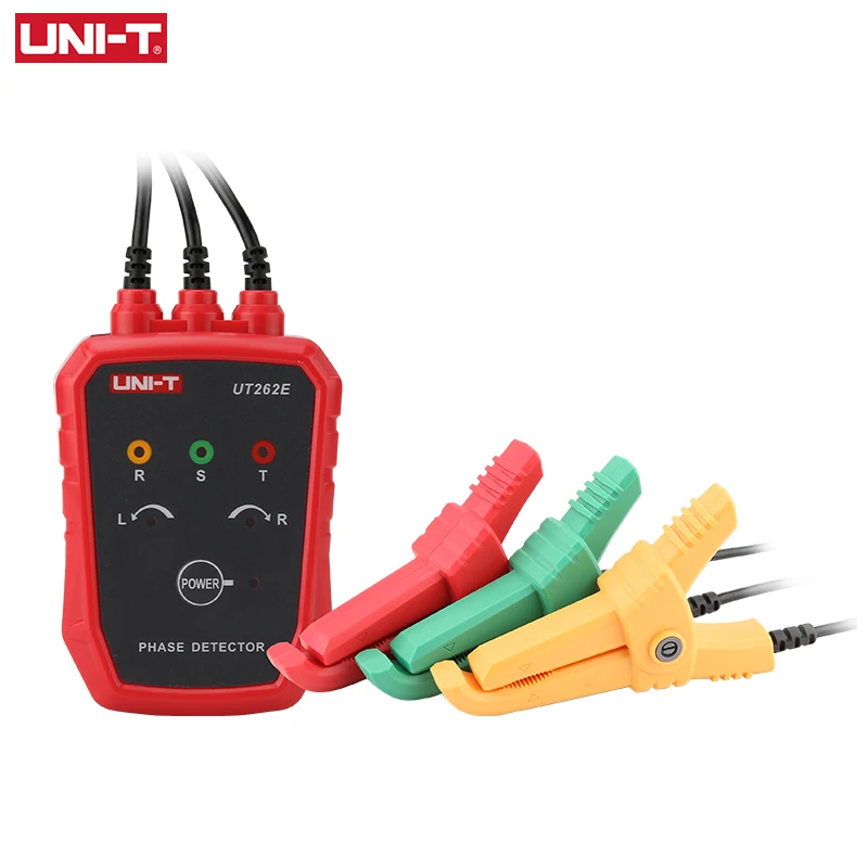 

UNI-T Non-Contact Three Phase Detector UT262E Rotation Tester Phase Sequencer Breaker Finder 70V-1000V AC LED Buzzer Indication