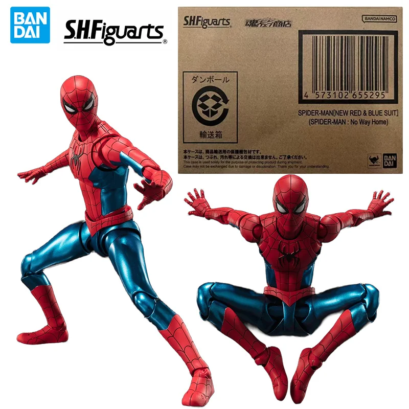 Bandai S.H.Figuarts Spider Man New Red & Blue Suit Spider Man No Way Home 16Cm Anime Original Action Figure Model Toy Gift