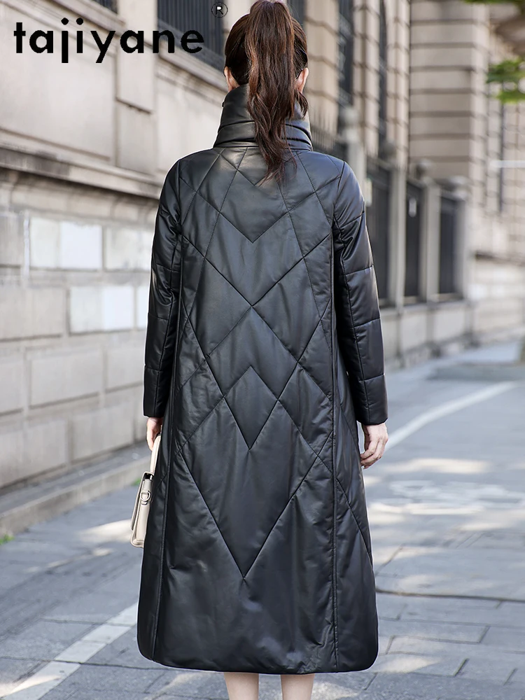 TAJIYANE 100% جلد الغنم الحقيقي بطة أسفل معطف المرأة طويلة سميكة سترة منفوخة حقيقية سترات من الجلد ملابس الشتاء 2025 신상АКю터 #5