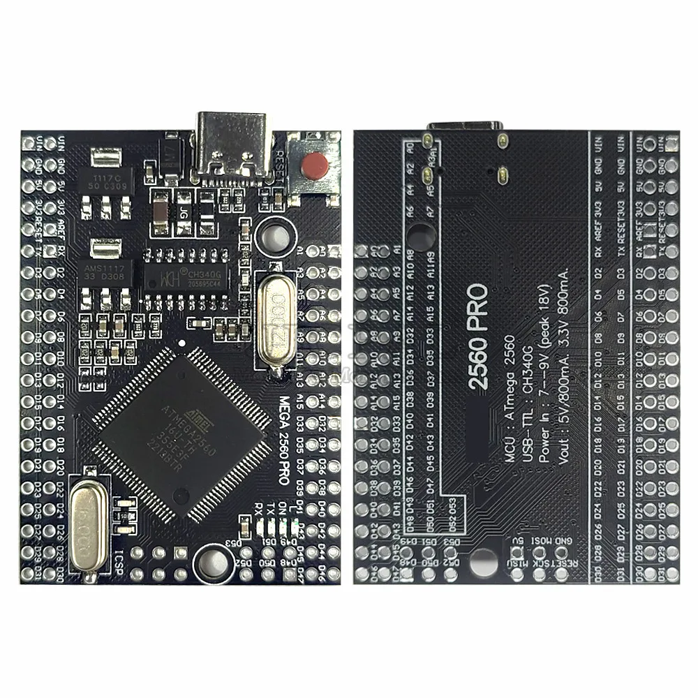 Mega2560 Pro 개발 보드 모듈, ATmega2560 16AU USB CH340G TYPE-C 256KB, 38x55mm, 안드로이드용