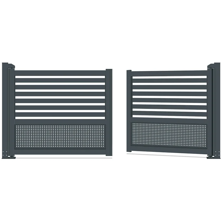 تخصيص الحديثة بسيطة الصدأ واقية رخيصة مزدوجة بوابة خارجية مخرمة منحوتة بوابة فناء الحديد للمنزل #6