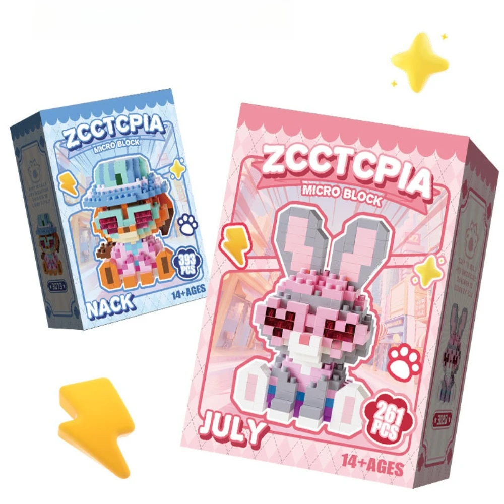 Zootopia Judy Hopps Nick Wilde boîte aveugle série Anime personnage ornement LEGO Micro-particules Figurines 3D jouets de construction cadeau