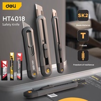 Deli SK2 Blade 3 Styles Art Knife Set Self-locking Small Portable Unboxing Tool Knife Wallpaper Knife Office Supplies Stationery