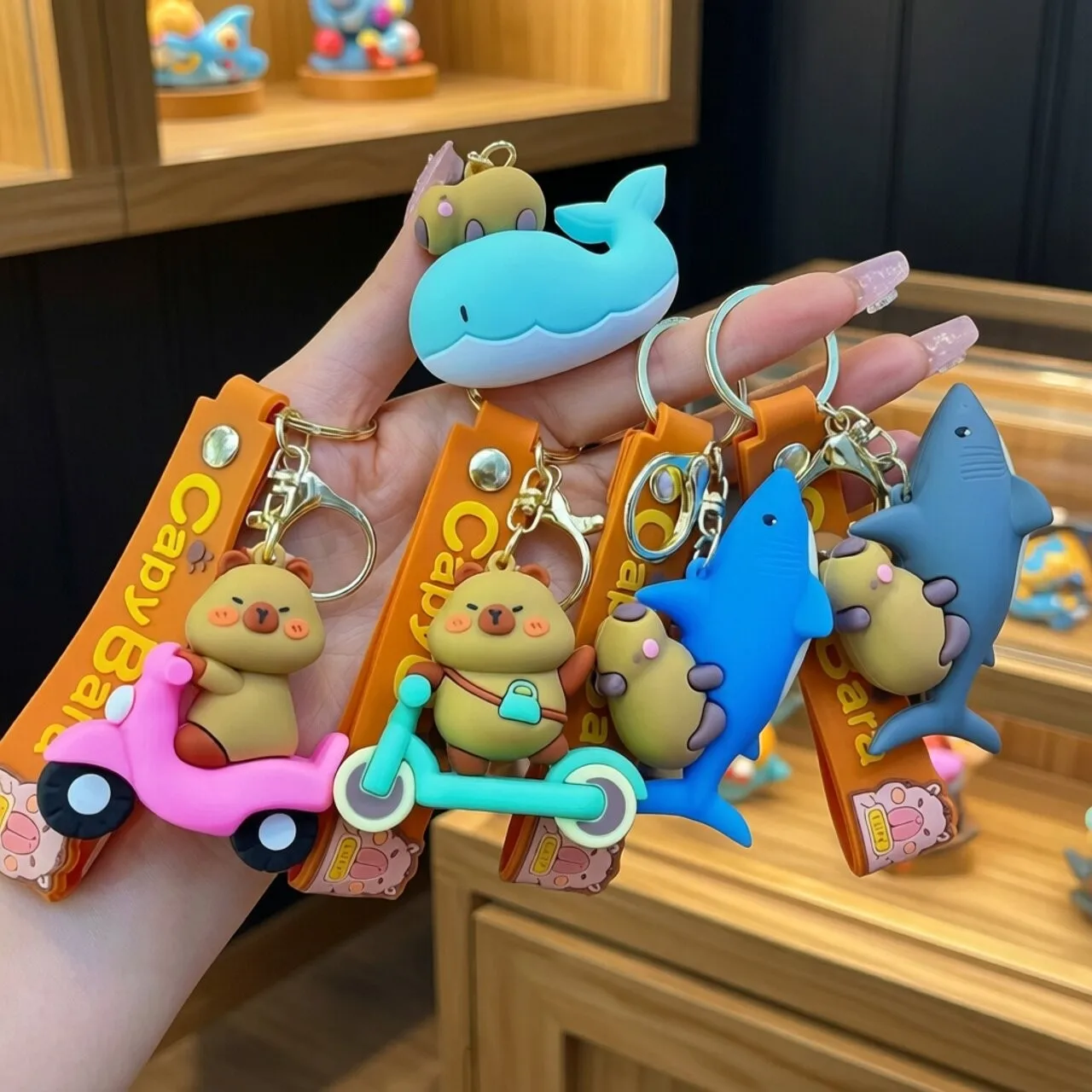 New Cartoon Capybara Keychain Ins Boy Car Keychain Kawaii Student Shoulder Bag Shopping Bag Decoration Keychain Girl Gift