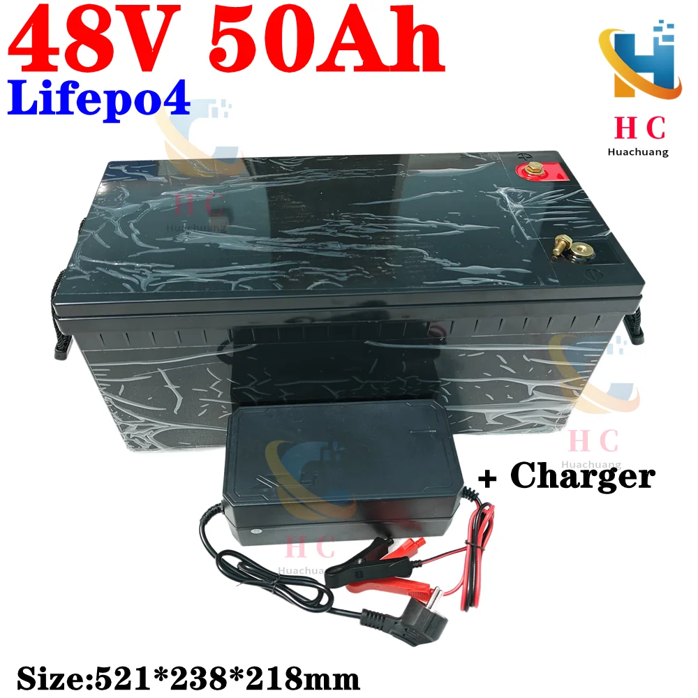 Lifepo4 48V 50Ah Lithium Battery Deep Cycle For 48v Rv Boat Telecom /Ups/Solar Energy Storage+10A Charger