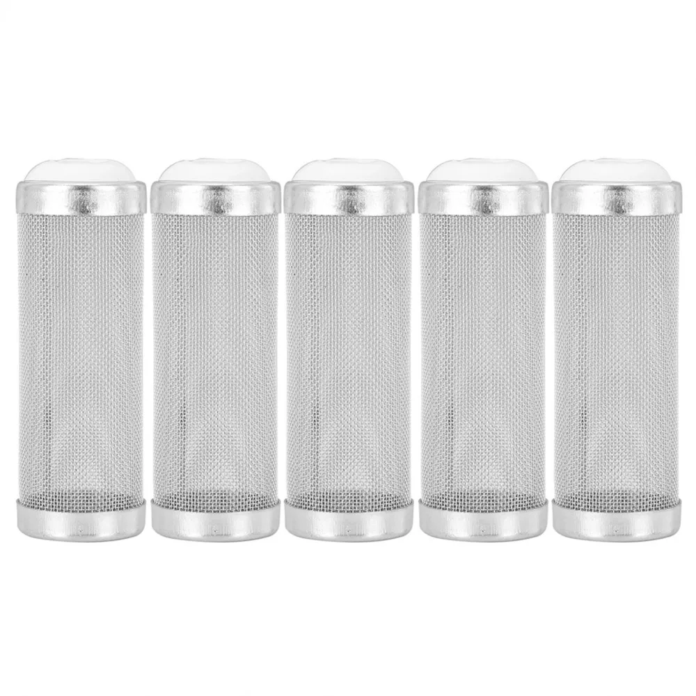 

5PCS Set Stainless Steel Aquarium Filter Inflow 16mm 12mm Shrimp Protecting Filter Silver Metal Construction Inlet Mesh Basket
