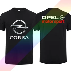 2024 Men T Shirt Casual New Opels Corsa Motorsport Logo Team Racing T-shirt Graphic Summer Short Sleeves 100% Cotton S-3XL Tee