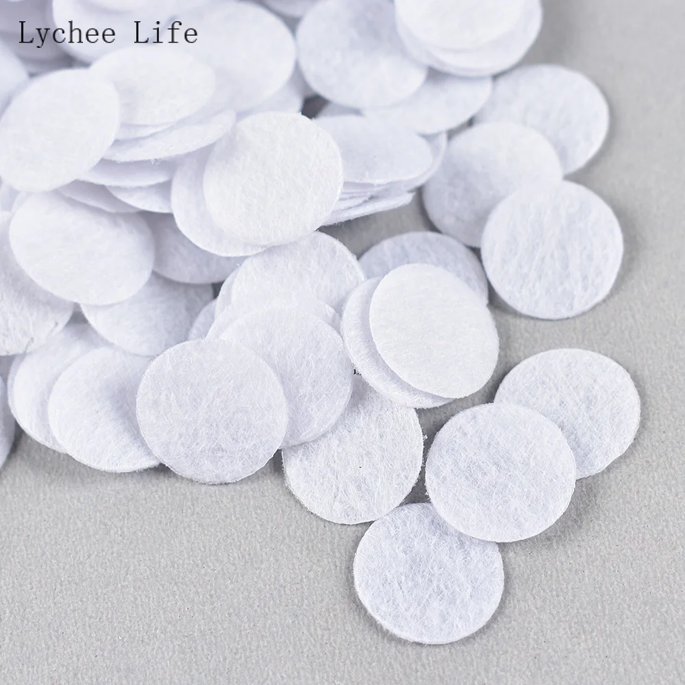 Lychee Life 1000/500Pcs White Color Non-Woven Round Felt Circle Fabric Pads 1/1,5cm For Dolls Clothes Diy Sewing Accessories