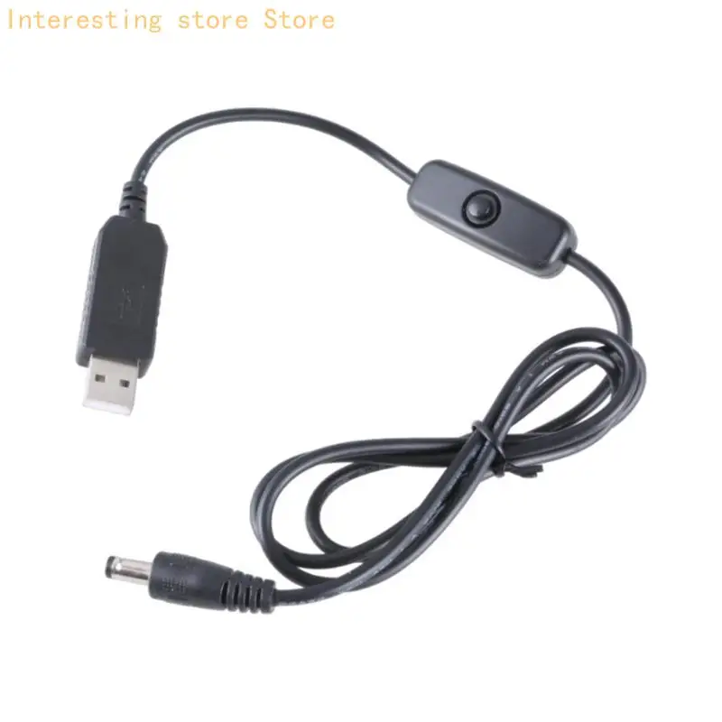 USB 5V to 12V DC5.5x2.1mm Cable With Easy Control Switching for Cameras Routers 55KC